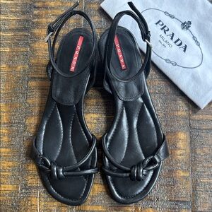 Prada Elegant Black Women's Leather Sandals